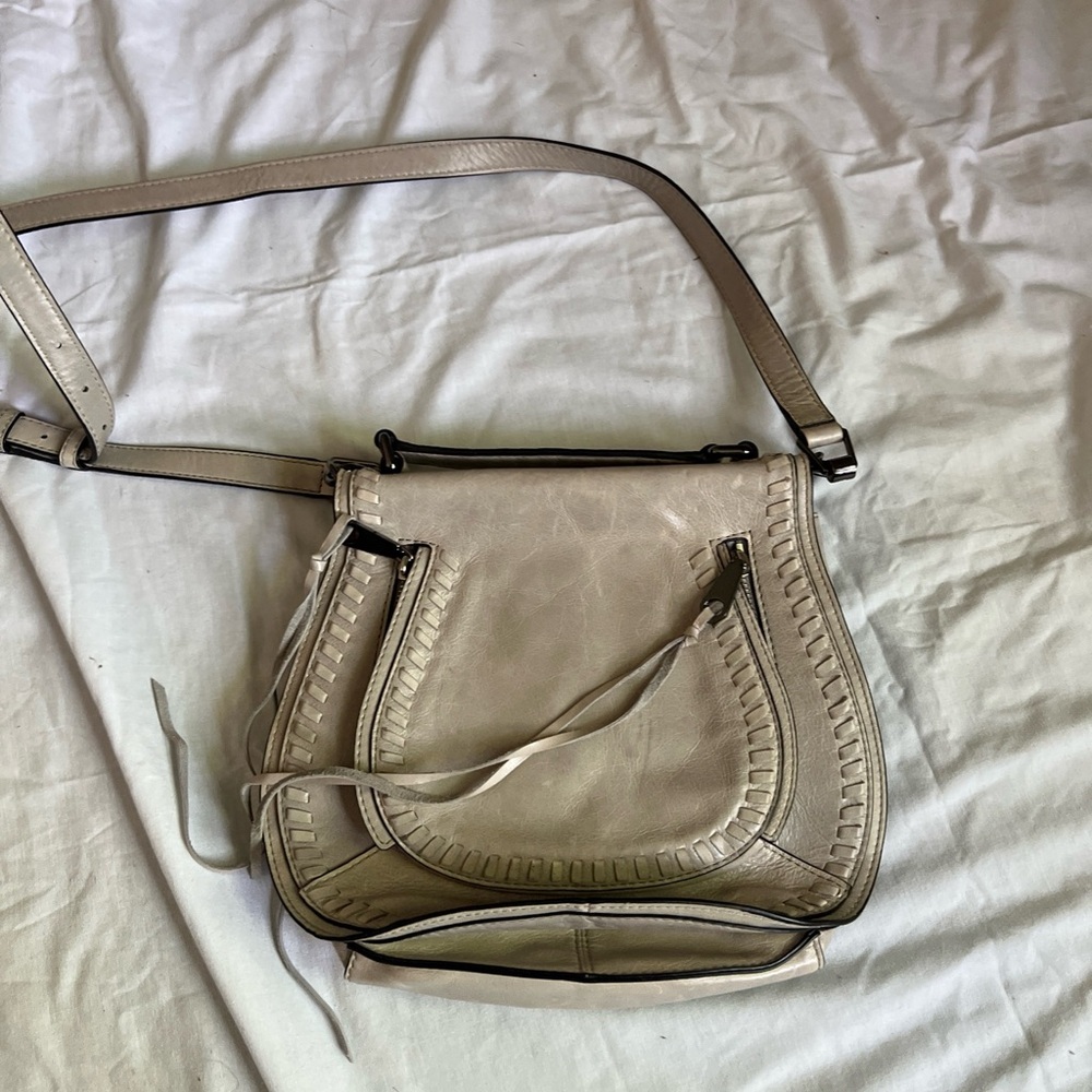 Rebecca Minkoff Cream Leather Crossbody Satchel